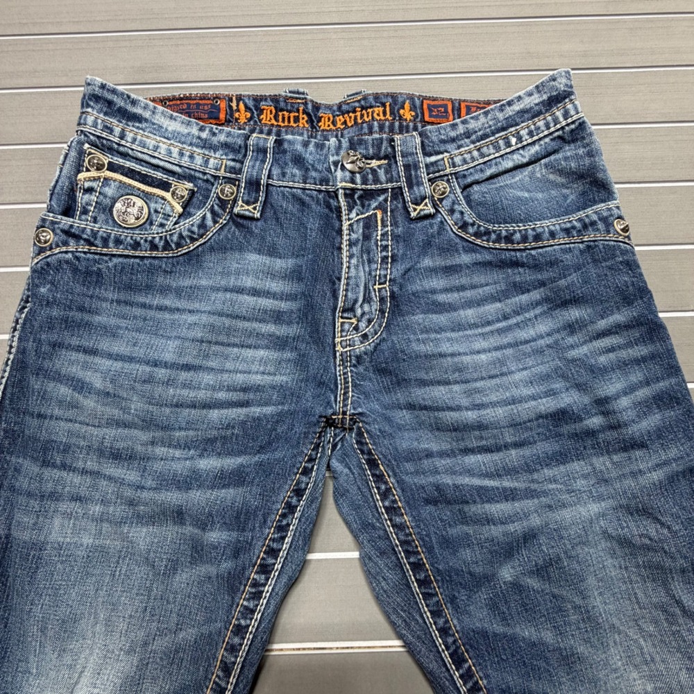 Rock Revival Francis Straight Mens Jeans Blue Size 32